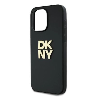 5. DKNY Wrist Strap Stock Logo case for iPhone 15 Pro Max - black