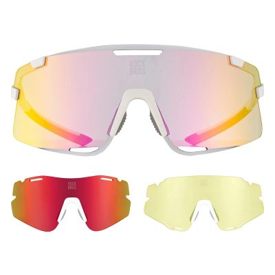 2. Rockbros SP338 ROAD TO SKY Cycling Glasses with Interchangeable Lenses - Cream