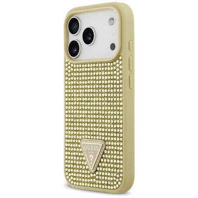 2. Guess Rhinestone Triangle Logo iPhone 17 Pro Case - Gold