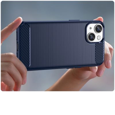 5. Carbon Case iPhone 14 case flexible gel back cover blue