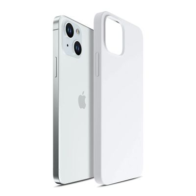 8. 3mk Hardy Silicone MagCase for iPhone 15 - white and silver