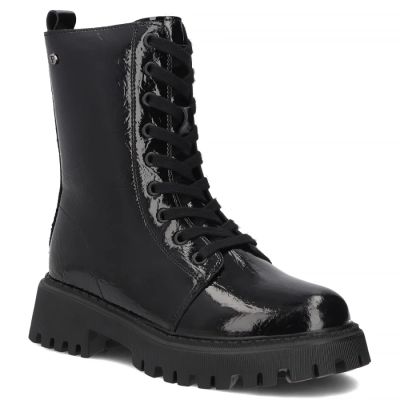 Women's patent leather ankle boots, black Filippo DBT8288