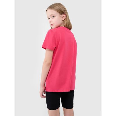 2. Girls' regular printed T-shirt 4F 4FJWSS25TTSHF2176-55S