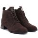 4. Women's leather ankle boots with high heels, suede, dark brown, Vinceza FIO27-67036