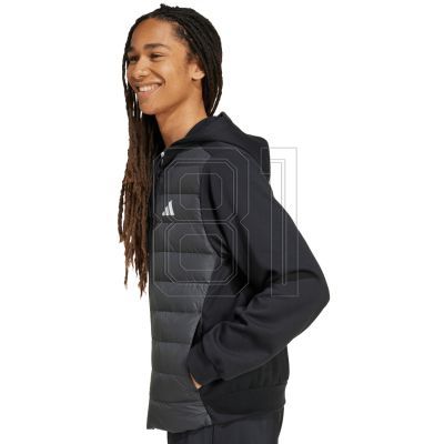 5. Men's adidas Essentials Climawarm Hybrid Down Hooded Jacket Black KA5251