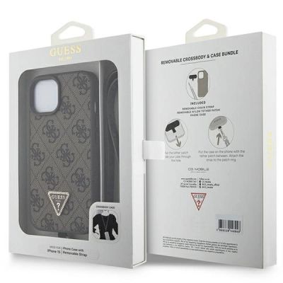 9. Guess GUHCP15MP4TDSCPW iPhone 15 Plus 6.7" brown/brown hardcase Crossbody 4G Metal Logo
