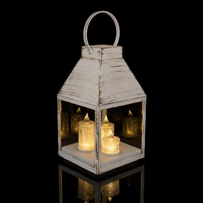 3. ADVENT LANTERN RORATY LED LANTERN 25CM 3 CANDLES WHITE