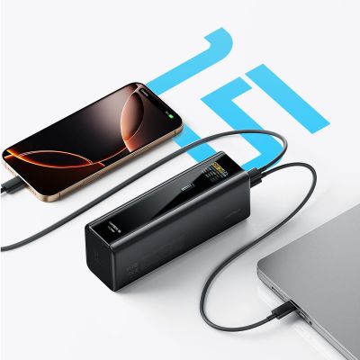 2. Cuktech PB200U Powerbank 210W 20000mAh 2x USB-C + USB-A with TFT display and 240W USB-C cable - black