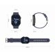 20. GRAVITY GT15-12 Women's Smartwatch Navy Blue Silicone Strap + Black Bracelet
