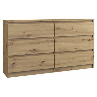 2. M6 MALWA CHEST OF DRAWERS 140CM 6 DRAWERS ARTISAN