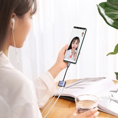 14. Ugreen audio adapter USB Type C (male) - USB Type C PD QC (female) + 3.5mm mini jack (female) gray (CM231)