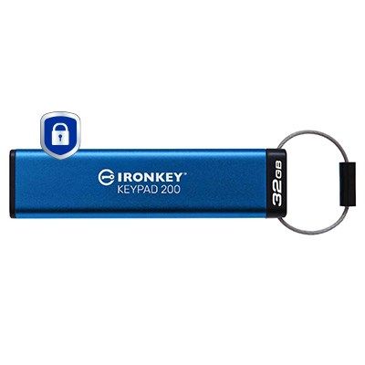 Kingston Technology IronKey Keypad 200 USB Flash Drive 32GB USB Type-A 3.2 Gen 1 (3.1 Gen 1) Blue