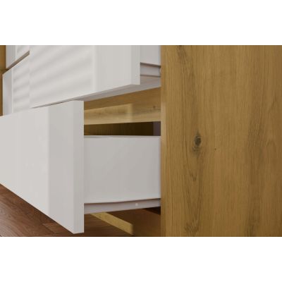 12. M6 MALWA CHEST OF DRAWERS 140 CM 6 DRAWERS ART/WHITE SET