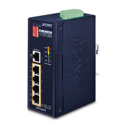 2. PLANET ISW-504PT Network Switch Unmanaged L2 Fast Ethernet (10/100) PoE Support Black