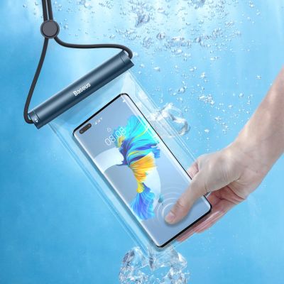 8. Baseus AquaGlide BS-PC030 case, waterproof IPX8, with cylindrical clasp - blue