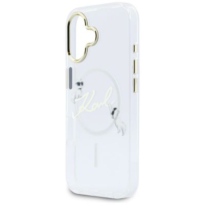6. Karl Lagerfeld IML Choupettes Karl Script Logo MagSafe iPhone 17 Case - Clear