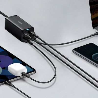 13. Baseus GaN3 Pro fast universal GaN charger 2 x USB Type C / 2x USB 100W PD3.0, QC4.0 +, AFC black (CCGP000101)