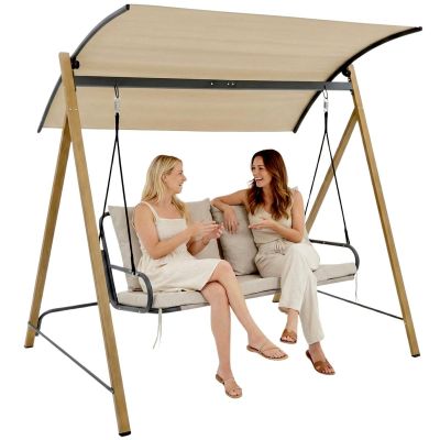 9. 2-PERSON GARDEN AND BALCONY SWING 194x136x173CM SAND