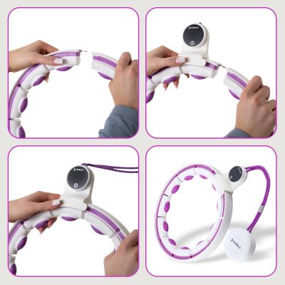 16. HHM17 HULA HOP WHITE/VIOLET WITH MAGNETS AND WEIGHT + HMS COUNTER