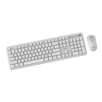 3. GEMBIRD Slim Pro Business Wireless Keyboard and Mouse Set for Desk, White, RU Layout