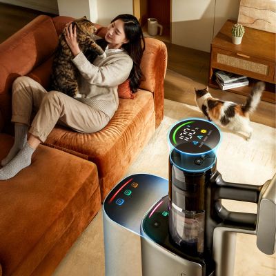 8. UWANT V800 Upright Vacuum Cleaner with Self-Emptying Station - Gray
