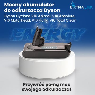 10. Battery for Dyson V10 vacuum cleaner 25.2V 3000mAh