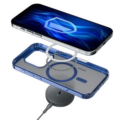 9. 3mk Frosty MagCase Blue Case for Apple iPhone 15 Pro - Blue