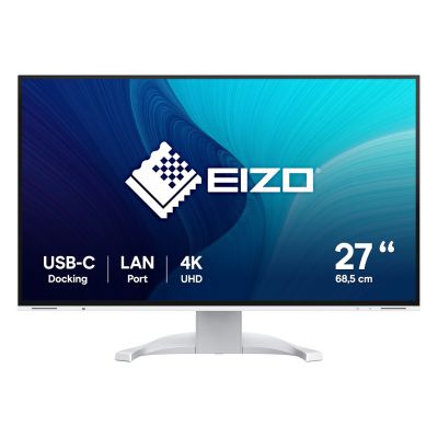 EIZO FlexScan EV2740X-WT Monitor - 68.6 cm (27") - 3840 x 2160 pixels - 4K Ultra HD - LCD - 5 ms - White