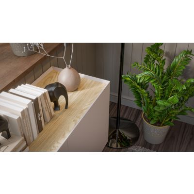 4. FELLINI chest of drawers 200x40x70 cashmere + oiled oak top