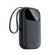 Baseus EnerFill FC31 QPow3 10000mAh 45W Power Bank with Digital Display with 2 Built-in USB-C Cables - Black