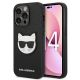 Karl Lagerfeld Saffiano Choupette Head Patch Case for iPhone 14 Pro - Black