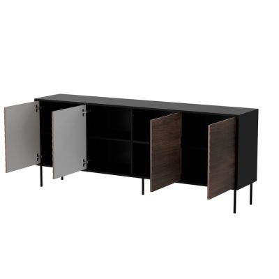4. 4D CORTINA chest of drawers 200x40x81 black/walnut