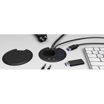 5. ICY BOX IB-HUB1430 electrical socket Black