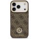 3. Guess 4G Strass Logo & Big Strap Metal Buttons MagSafe Case for iPhone 17 Pro - Brown