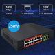6. Qoltec SWITCH Fast Ethernet PoE Network Switch | 16x RJ45 10/100 Mb/s | 2x RJ45 Uplink 1000 Mb/s | 1x SFP 1000 Mb/s