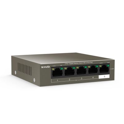 5. PoE switch Tenda TEG1105P-4-63W (5x 10/100/1000Mbps)