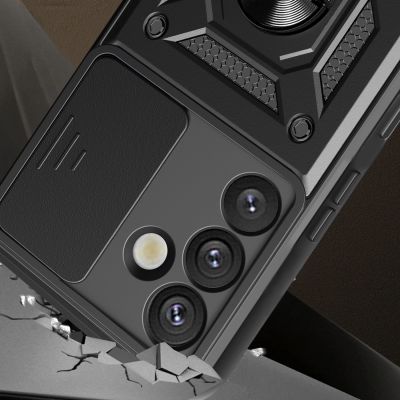 2. Hybrid Armor Camshield with Camera Cover and Metal Ring for Samsung Galaxy S25+ - Black