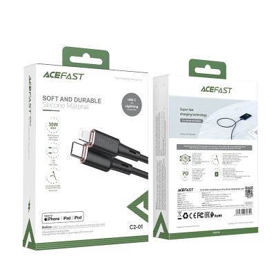 5. Acefast cable MFI USB Type C - Lightning 1.2m, 30W, 3A black (C2-01 black)