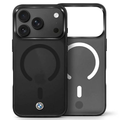 BMW Sign Frosted IML & MetalL Logo MagSafe Case for iPhone 17 Pro Max / 18 Pro Max - Black