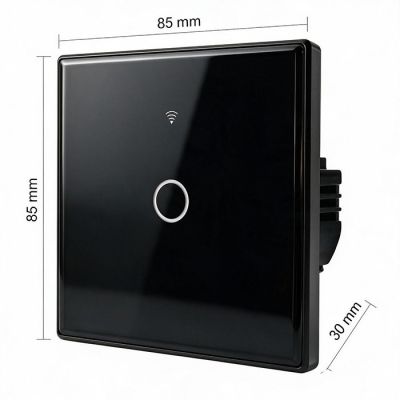12. QOLTEC LIGHT ON/OFF SWITCH | TOUCH 1-CHANNEL | WI-FI | TIMER | TUYA | BLACK