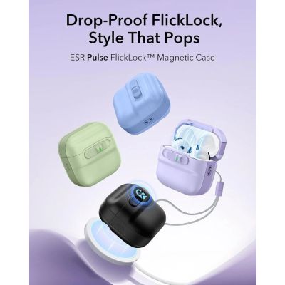 8. ESR Pulse HaloLock MagSafe Case for Apple AirPods 4 / 5 - purple