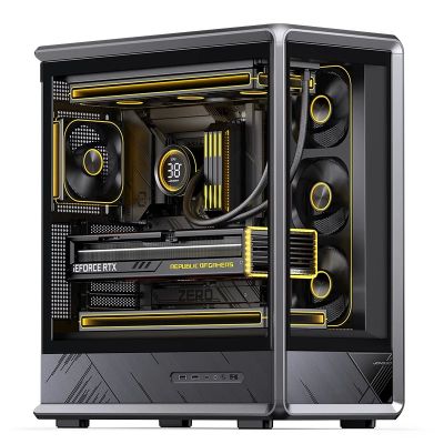 11. Jonsbo D401 PC Gehäuse, Midi Tower, ATX, Tempered Glass - black