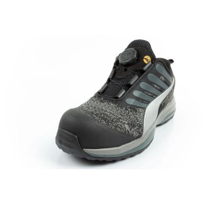 3. Puma Charge Black Disc Low S1P ESD HRO SRC Work Shoes Black BOA