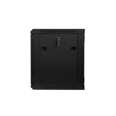 8. Lanberg WF01-6409-10B single-section cabinet (9U; 502mm / 600mm / 450mm; wall-mounted; Glass; 19''; black)