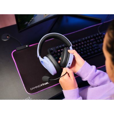 17. Trust GXT 491P FAYZO WIRELESS Purple Gaming Headphones