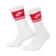 2. Nike Everyday Elevated Crew Socks 3 Pairs White and Red IM7949 900
