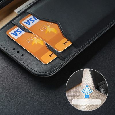 17. Dux Ducis Hivo Leather Flip Cover Genuine Leather Wallet for Cards and Documents iPhone 14 Pro Brown