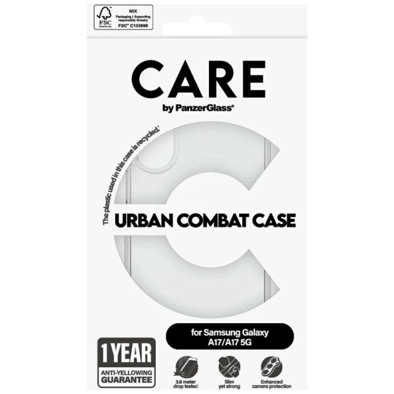 4. CARE by PanzerGlass Flagship Urban Combat Case for Samsung Galaxy M17 5G / A17 / A17 5G - Transparent
