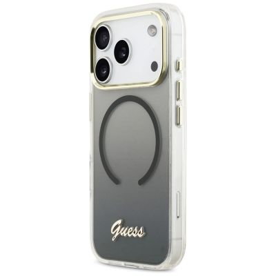 2. Guess IML Gradient Script Metal MagSafe Case for iPhone 17 Pro Max - Black
