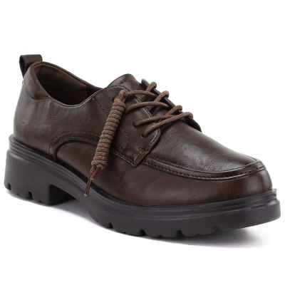 Jezzi JH03-3 women's brown leather shoes